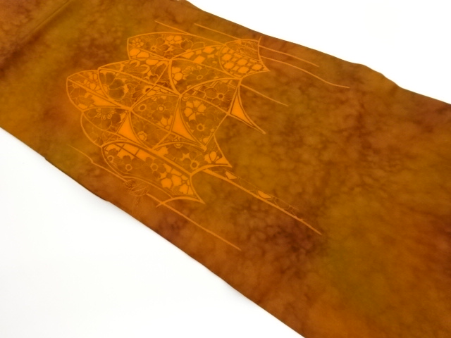 塩瀬手描き花模様名古屋帯